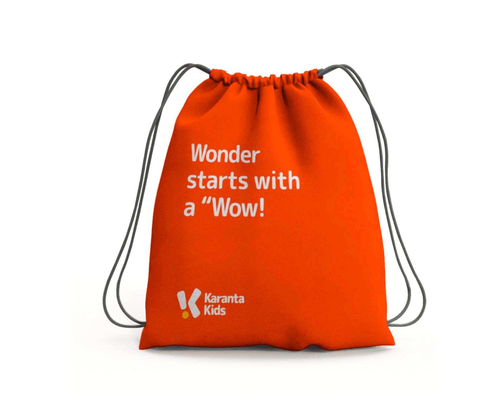 Karanta Kids orange drawstring bag