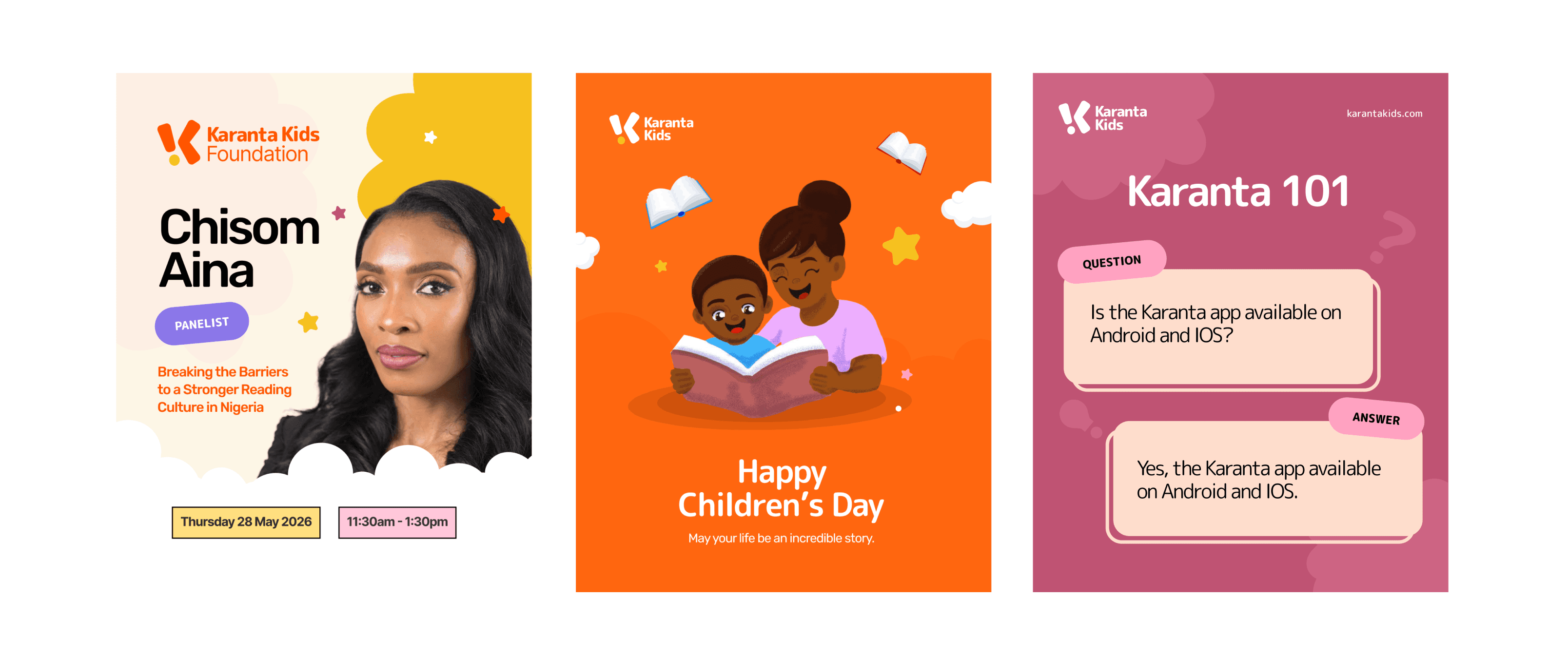 Karanta Kids Foundation social media cards