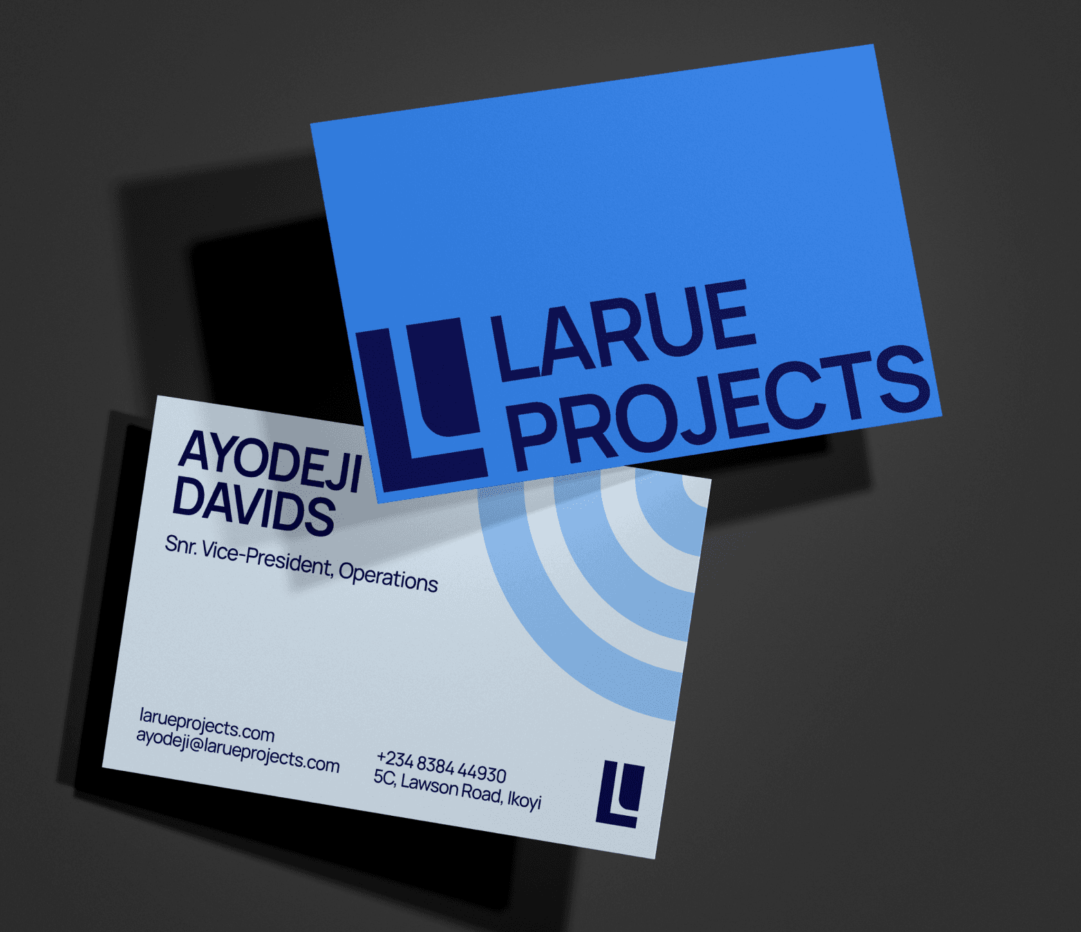 Larue Projects business card mockup